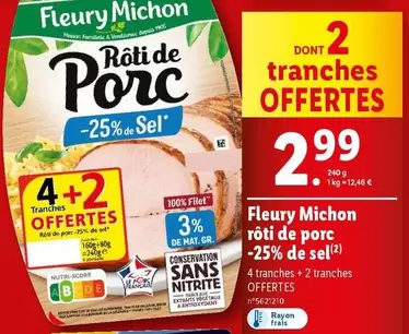 Fleury Michon - Rôti De Porc -25% De Sel