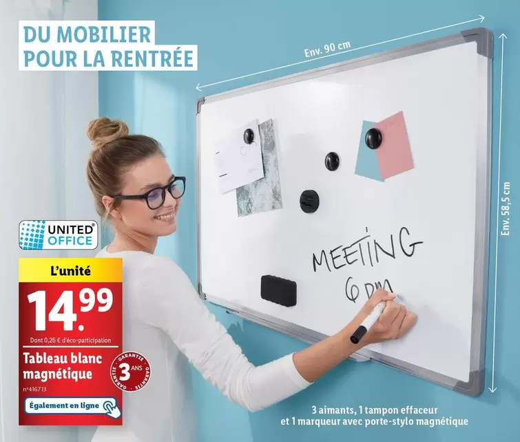 United Office - Tableau Blanc Magnetique