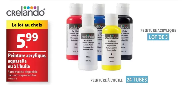 Crelando - Peinture Acrylique, Aquarelle ou à l'Huile : Idéale pour tous vos projets créatifs !