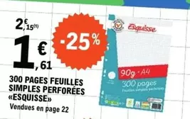 Pagès - Esquisse - 300 Pages Feuilles Simples Perforées offre à 1,61€ sur E.Leclerc