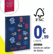 Agenda offre à 0,99€ sur E.Leclerc