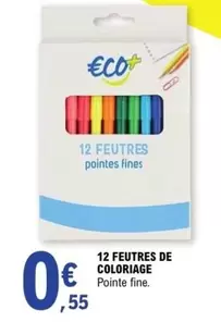 Eco - 12 Feutres De Coloriage offre à 0,55€ sur E.Leclerc