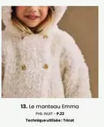 Le Manteau Emma offre sur Phildar