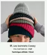 Les bonnets Casey offre sur Phildar