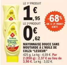 Lesieur - Mayonnaise Douce Sans Moutarde à l'Huile de Colza