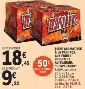 Desperados : Bière Aromatisée Cachaça, Fruits Rouges & Guarana - Une expérience unique et rafraîchissante !