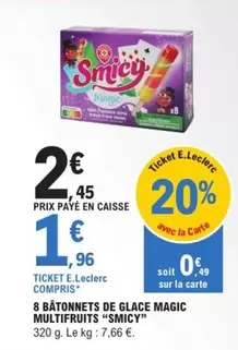 Smicy - 8 Bâtonnets De Glace Magic Multifruits