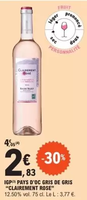 Clairement Rose - IGP Pays D'Oc Gris De Gris