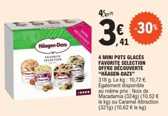 Haagen Dazs - Offre Découverte : 4 Mini Pots Glacés Favorite Selection