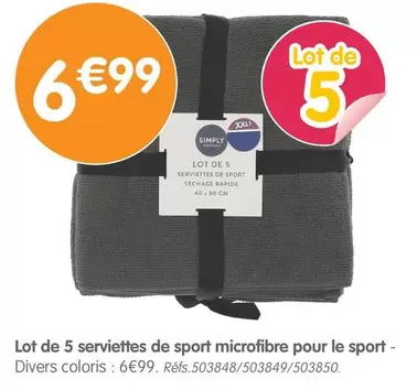 Simply - Lot De 5 Serviettes De Sport Microfibre Pour Le Sport offre à 6,99€ sur B&M