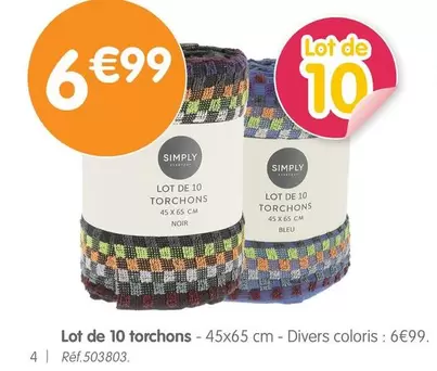 Simply - Lot De 10 Torchons offre à 6,99€ sur B&M