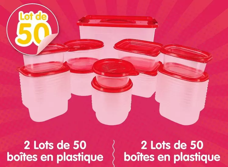  Lots De 50 Boîtes En Plastique  offre sur B&M