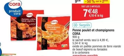 Cora - Penne Poulet Et Champignons