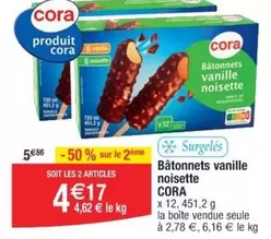 Cora - Bâtonnets Vanille Noisette