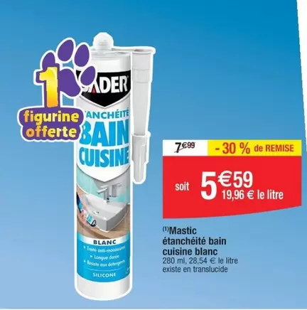 Ader - Mastic Étanchêtié Bain Cuisine Blanc