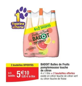 Badoit - Bulles de Fruits Pamplemousse et Citron : Une Explosion de Saveurs Rafraîchissantes