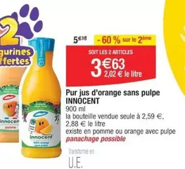 Innocent - Pur Jus D'orange Sans Pulpe