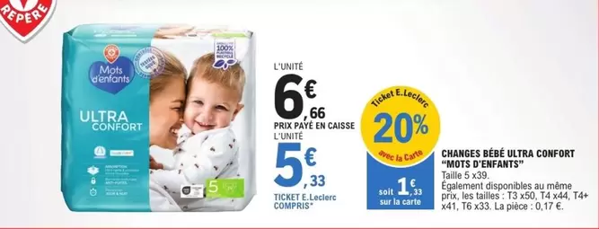 Mots D'enfants - Changes Bebe Ultra Confort