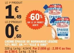 Elle & Vire - Crème Épaisse De Normandie Légère : Crème légère pour des recettes savoureuses