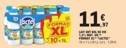 Lactel - Lait UHT Bol De Vie Format XL