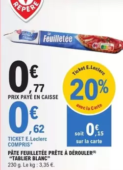 Tablier Blanc - Pâte Feuilletée Prête À Dérouler : Parfaite pour vos recettes, prête à l'emploi et facile à utiliser.