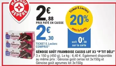 P'Tit Déli - Génoise Goût Framboise Cassis 