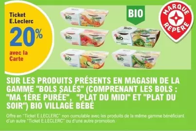 Bols Sales Bio Village Bébé : Ma 1ère Purée, Plat Du Midi & Plat Du Soir - Gamme Produits En Magasin