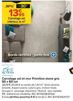 Carrelage Sol Et Mur Primitive Stone Gris 