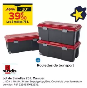 Sundis - Lot De 3 Malles 75 L Camper