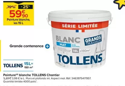 Tollens - Peinture Blanche Chantier