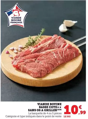 Viande Bovine Basse Cote Sans Os A Griller