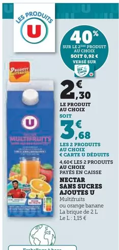 U - Nectar Sans Sucres Ajoutes