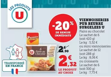 U - Viennoiseries Pur Beurre Surgelees