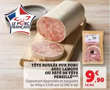 Tête Roulée Pur Porc avec Langue ou Pâté de Tête Persillé - Savourez notre spécialité artisanale, idéale pour vos apéritifs!