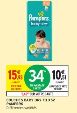 Pampers - Couches Baby Dry T3 X52