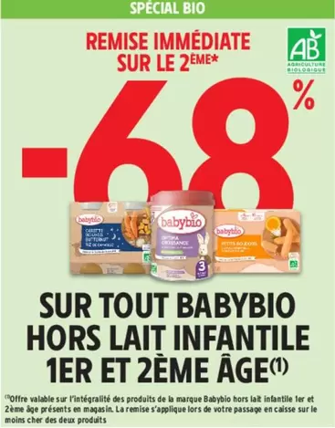 Babybio - Sur Tout Hors Lait Infantile 1er et 2ème Age : Promo et caractéristiques.