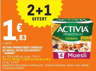 Découvrez Activia Probiotiques Céréales au Muesli de Danone avec une offre promotionnelle spéciale !