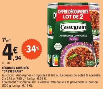 Cassegrain - Légumes Cuisinés