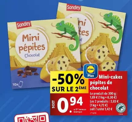 Sondey - Mini Cakes Pépites De Chocolat