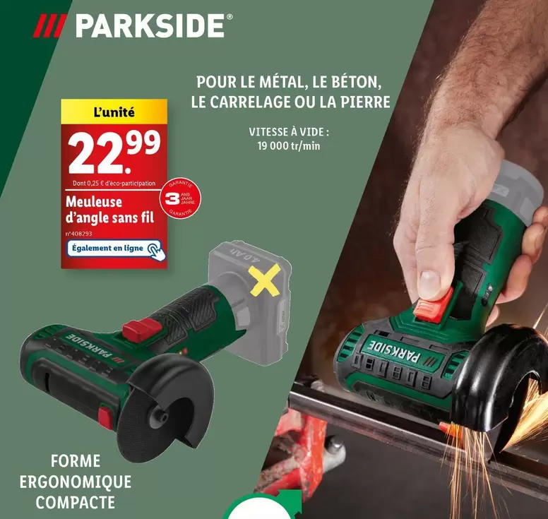 Parkside - Meuleuse D'Angle Sans Fil