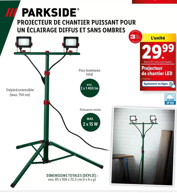 Parkside - Projecteur De Chantier LED