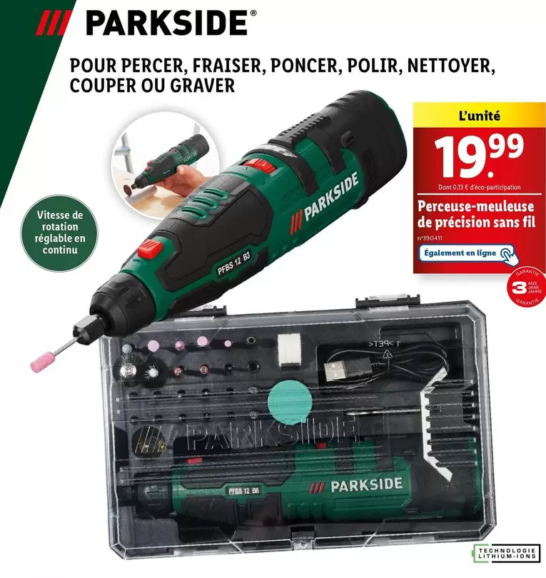 Parkside Perceuse-Meuleuse De Précision Sans Fil - Outil performant et polyvalent pour tous vos projets