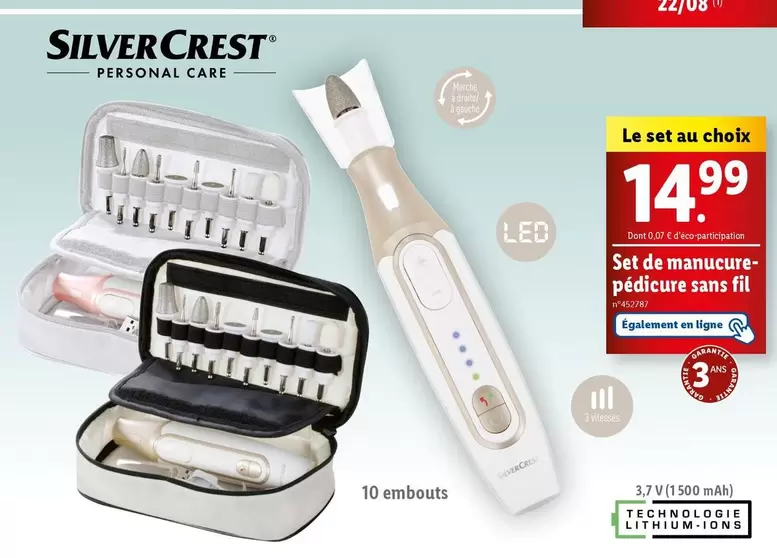 Silvercrest - Set De Manucure Pedicure Sans Fil