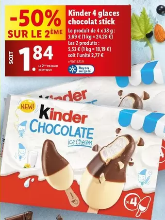 Kinder - 4 Glaces Chocolat Stick