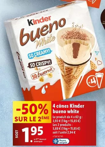 Kinder - 4 Cônes Bueno White