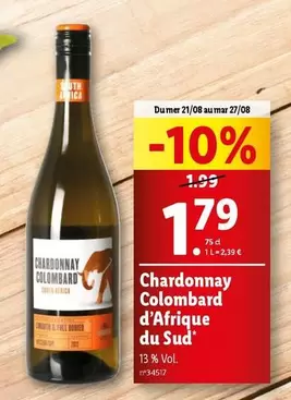 Cimarosa - Chardonnay Colombard D'Afrique Du Sud