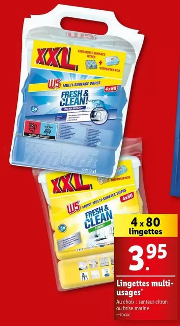 Fresh&Clean - Lingettes Multi-Usages