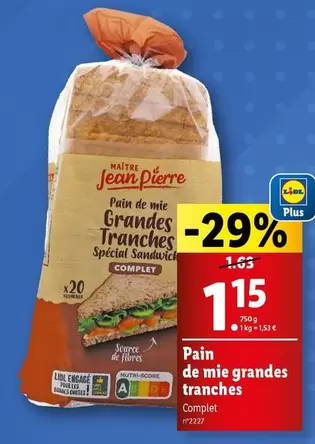 Maître Jean Pierre - Pain De Mie Grandes Tranches