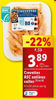 Crevettes Asc Entières Cuites