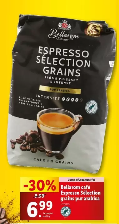 Bellarom - Café Espresso Sélection Grains Pur Arabica : Un café exceptionnel 100% Arabica pour une expérience gustative inégalée